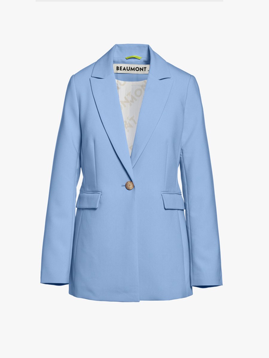 Beaumont Blazer Classic Twill Corn Blue - Blazer Voor Dames - Licht Blauw - 40