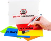 Brute Strength - Aimants Scrum pour tableau blanc avec marqueur - 50 pièces - Mix - 5 couleurs - 15 x 10 cm - Post-it pour tableau magnétique