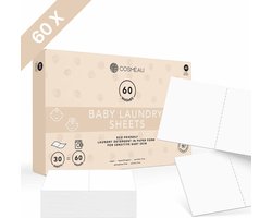 Cosmeau Baby Wasmiddeldoekjes - 60 Wasbeurten - Bergamot - Wasmiddel - Wasstrips - Wasvellen - Detergent Sheets - Kids Peuters Baby