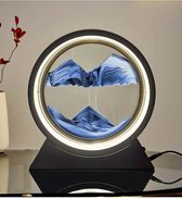 VanAlles® Zandkunst Lamp - Sand Art - Bewegende Zandkunst - Zandkunst in Glas - Lamp - Zwart Blauw