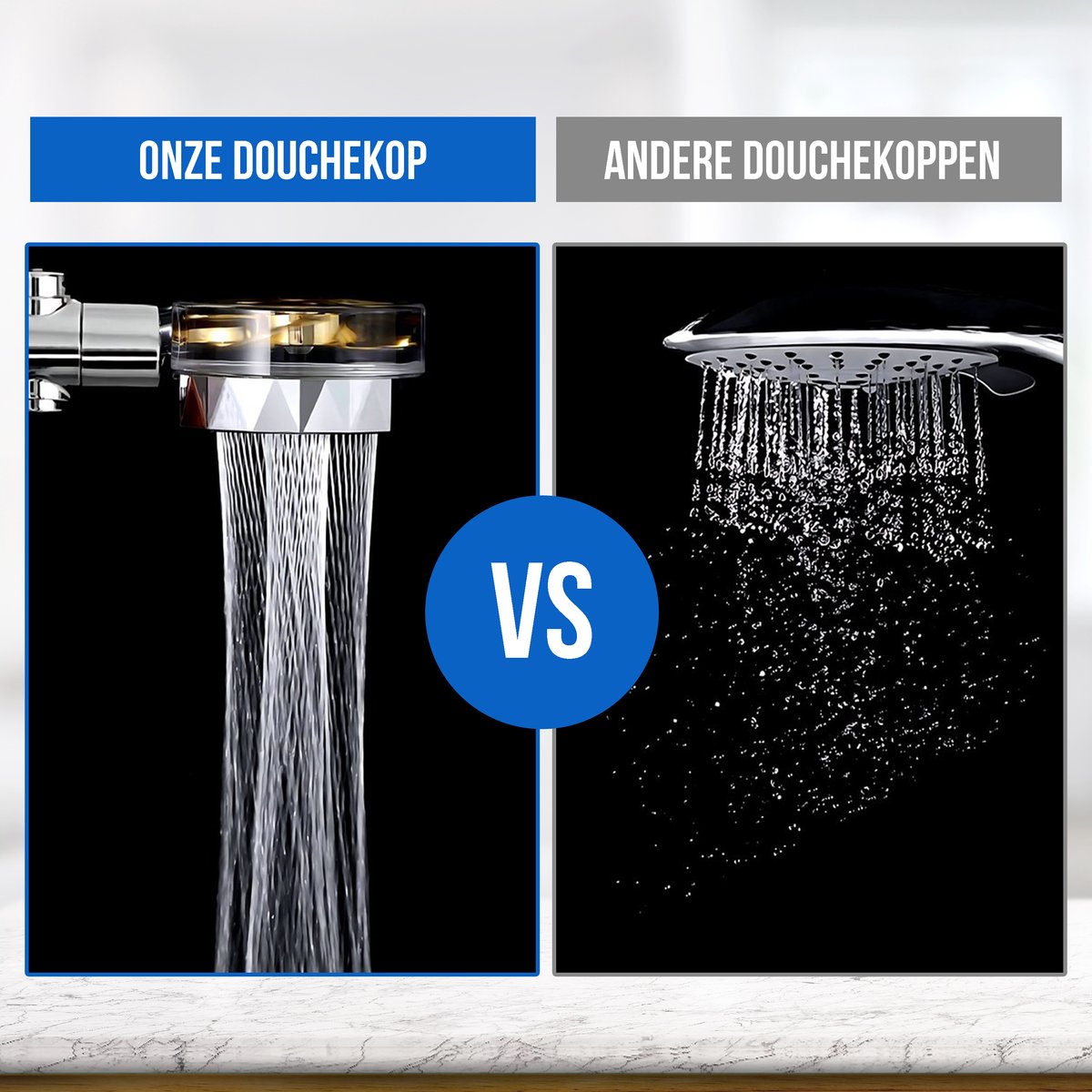 Waterbesparende Douchekop met Waterfilter Regendouche Handdouche