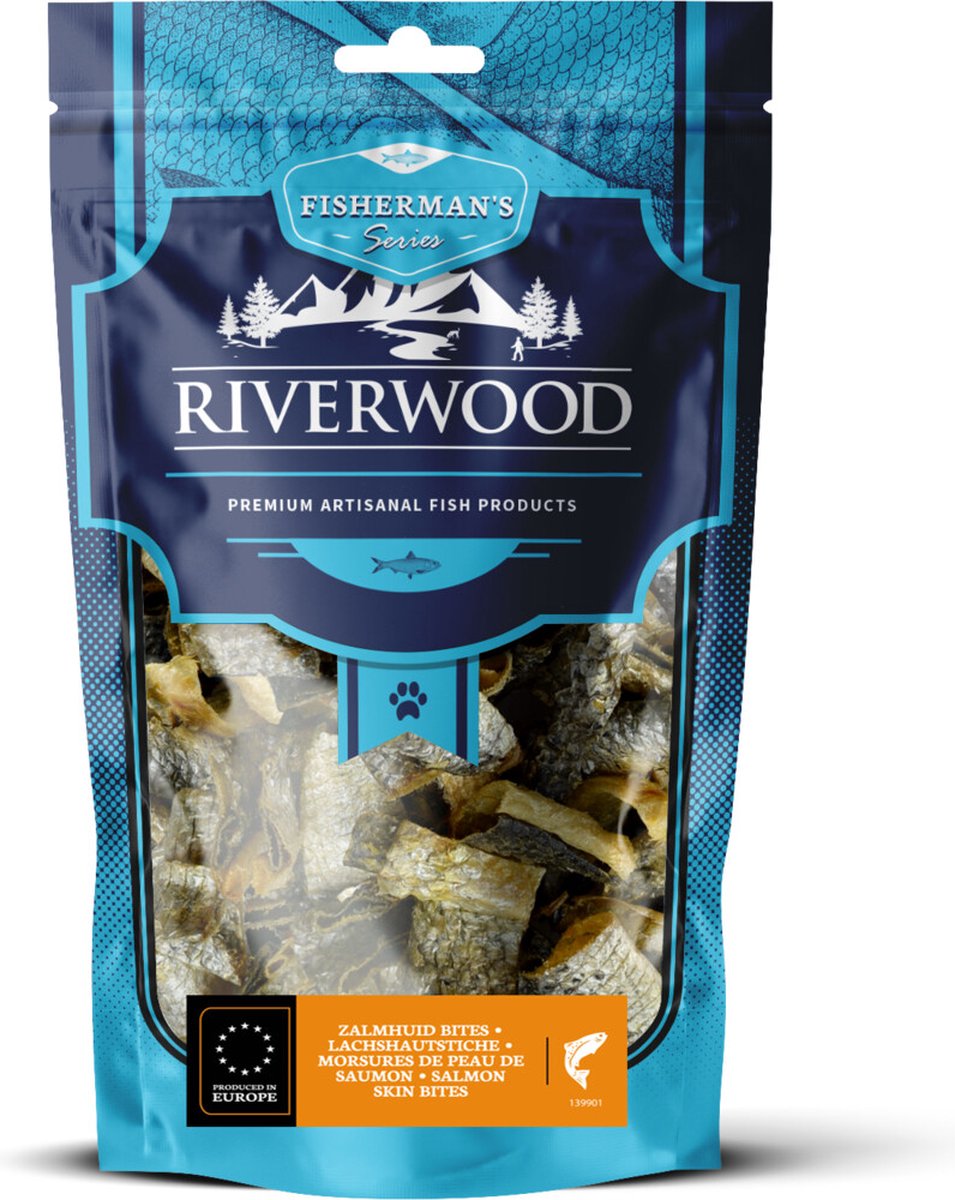 Riverwood Zalmhuid Bites 100 gr