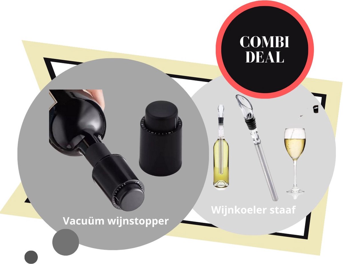 Cook Concept -Wijn pakket-Wijn Koeler Staaf - Wijn Fles Koeler -Wijnkoeler stick-Wijnschenker-vacuüm wijnpomp-Wijn stopper- Wine Saver- Vacuum Pomp-wijn vacuümpomp--Wijn Cadeau-Drank Cadeau-valentijn cadeautje voor hem-Sales-by-mb