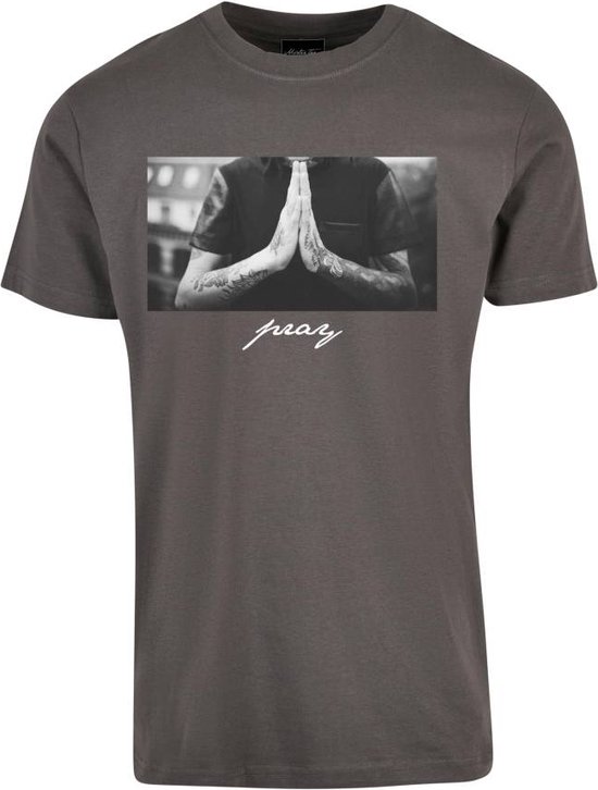 Mister Tee - Pray Heren T-shirt - XL - Grijs