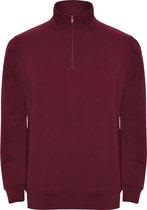 Donker Rode sweater met halve rits model Aneto merk Roly maat M