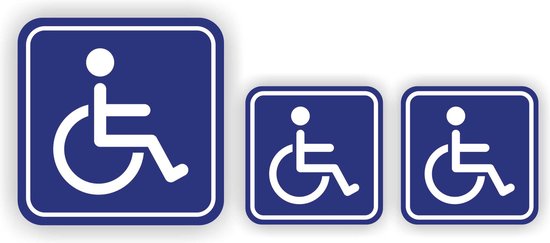 Sticker rolstoel toegankelijk set van 3 stuks