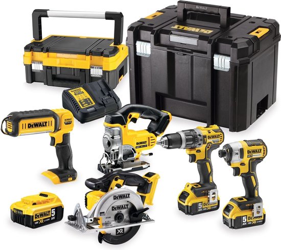 DeWALT DCK551P3T Accu combiset 5-delig 18V XR 5.0Ah in TSTAK