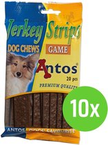 Antos Jerkey Strips Wild - hondensnack - 20 Stuks - 10 Verpakkingen