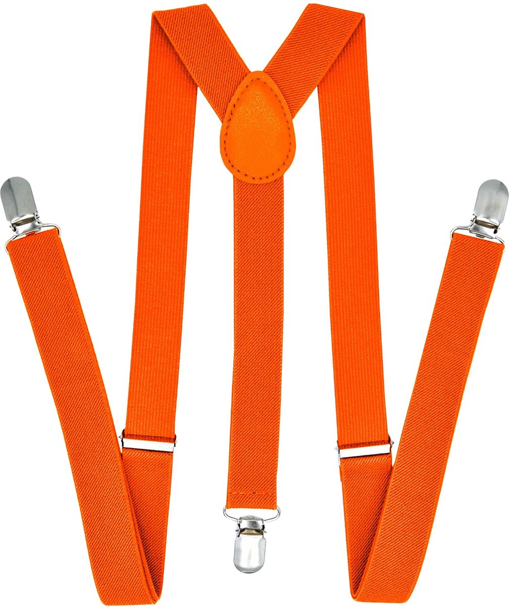 Fako Fashion - Heren Bretels - Dames Bretels - Effen - 100cm - Oranje