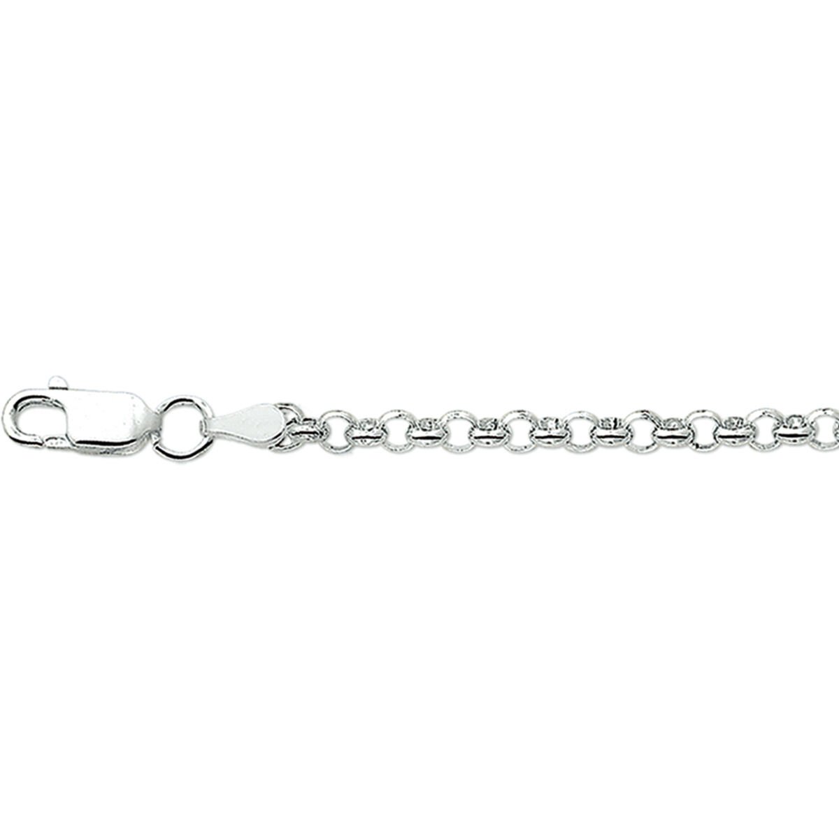 Juwelier Emo - Jasseron Ketting Zilver 925 - Gerhodineerd - 3 mm breed - 45 cm