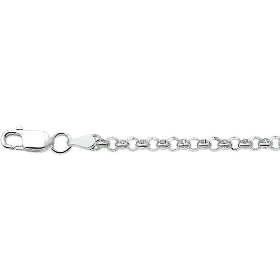 Juwelier Emo - Jasseron Ketting Zilver 925 - Gerhodineerd - 3 mm breed - 45 cm