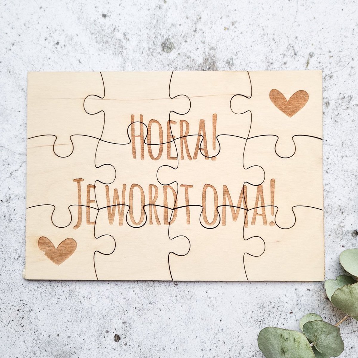 Goedkoopste Hoera! Je word OMA ! - Bekendmaking zwangerschap - Houten puzzel - coming soon - aankondiging zwangerschap