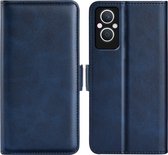 Oppo Reno 8 Lite Hoesje - MobyDefend Luxe Wallet Book Case (Sluiting Zijkant) - Blauw - GSM Hoesje - Telefoonhoesje Geschikt Voor Oppo Reno 8 Lite