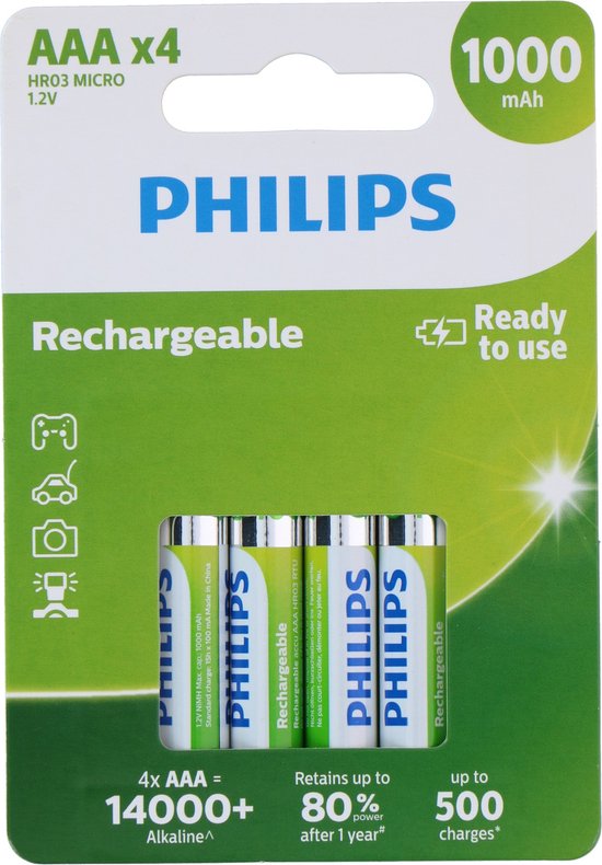 Philips AAA Oplaadbare Batterijen | bol.com
