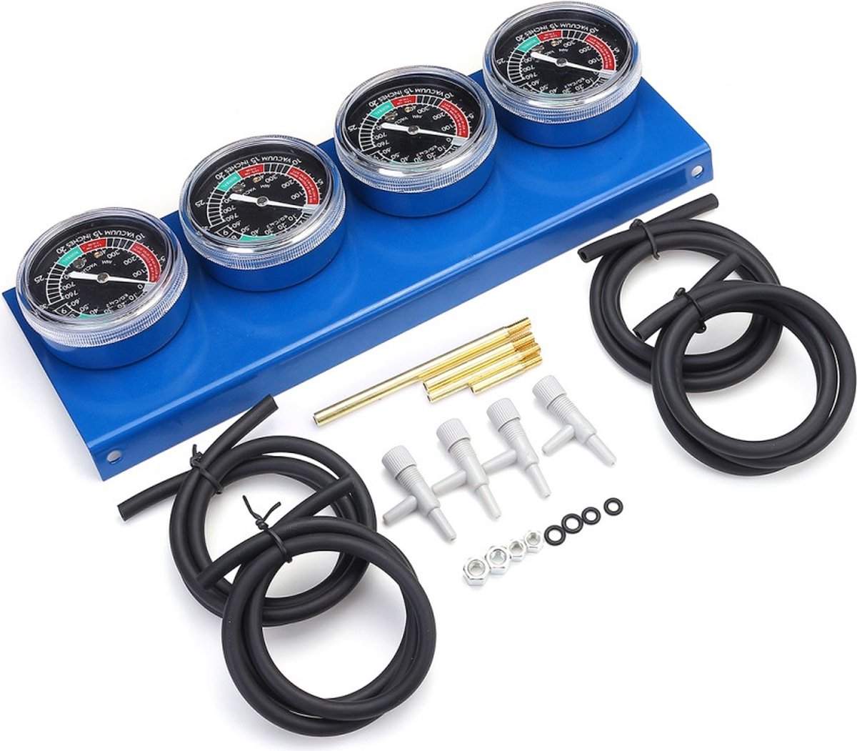 Motorfiets Carburateur Vacuümmeter 2 Cilinder - Carb Balancer Tool Met Slangen