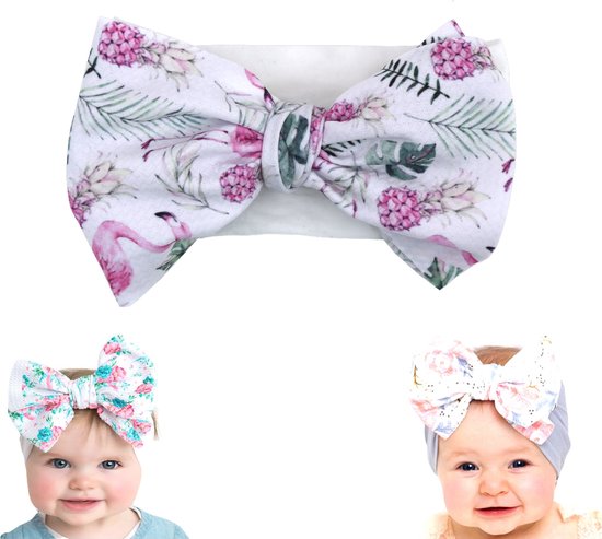 Baby Haarbandje met Strik - Haarspeldje – Meisjes – Baby Strikje – Haarband – Baby Kleding – Baby Mutsje – Hoofdband Baby – 1 Per Verpakking – Verschillende Designs