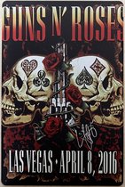Guns N Roses Las Vegas 2016 Reclamebord van metaal METALEN-WANDBORD - MUURPLAAT - VINTAGE - RETRO - HORECA- BORD-WANDDECORATIE -TEKSTBORD - DECORATIEBORD - RECLAMEPLAAT - WANDPLAAT - NOSTALGIE -CAFE- BAR -MANCAVE- KROEG- MAN CAVE