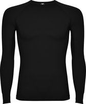 Zwart thermisch sportshirt met raglanmouwen naadloos model Prime maat XL-XXL