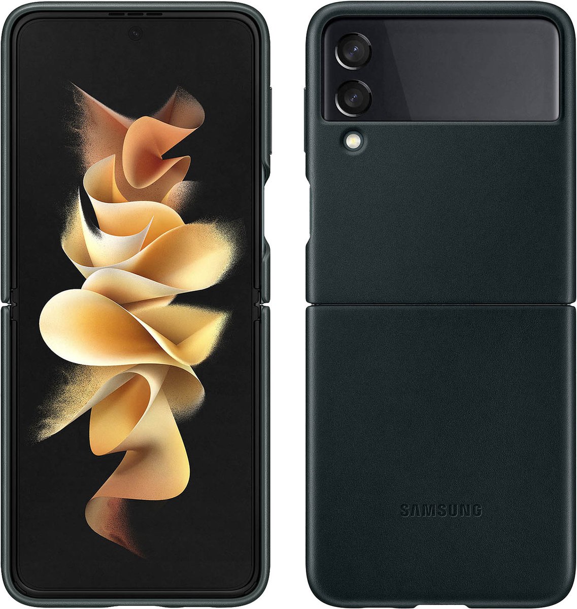 Lederen Hoesje - Samsung Galaxy Z Flip3 5G - Groen