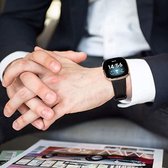 Kades Zwart Leren Band Voor Fitbit Versa 3 - Smartwatchband - Compatible Met Fitbit Versa 3 + Fitbit Sense Watch - Horlogebandje - In Luxe Giftbox - Kado