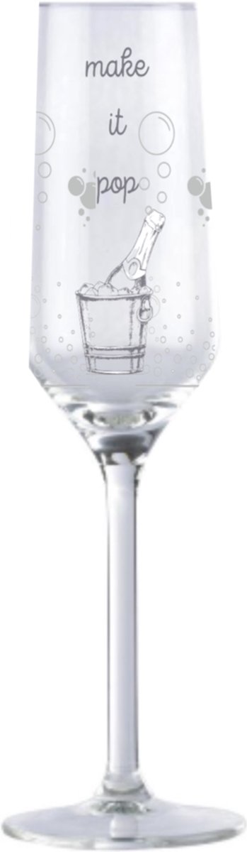 Champagneglas - gegraveerd champagneglas - glas met tekst - make it pop