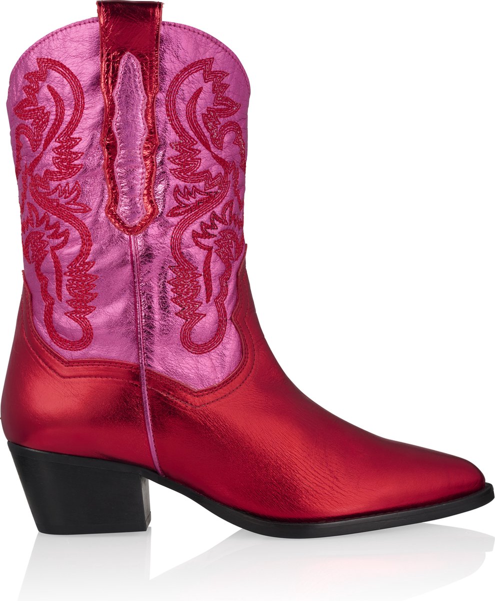 DWRS label Westernboots Brady Pink/Red Maat 42