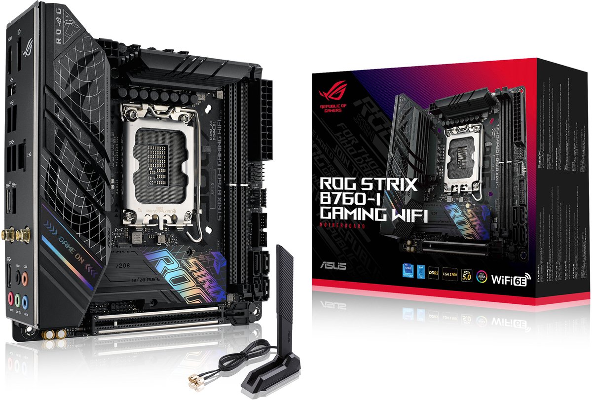Bol.com ASUS ROG STRIX B760-I GAMING - Moederbord - Socket 1700 - Mini-ITX - Intel B760 chipset aanbieding