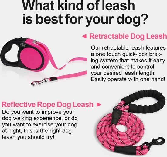 Taglory NoTangle Retractable Dog Lead 5 m, Heavy Duty Dogs Dragons