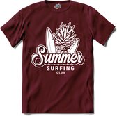 Summer Surfing | Surfen - Surf - Surfboard - T-Shirt - Unisex - Burgundy - Maat S