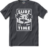 Surf Time | Surfen - Surf - Surfboard - T-Shirt - Unisex - Mouse Grey - Maat XL