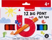 Stylo feutre Bruynzeel Kids grosse pointe blister de 12 couleurs | 10 pièces