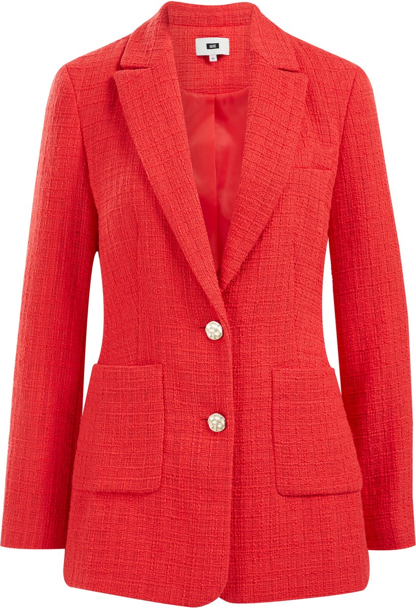 WE Fashion Dames regular fit bouclé blazer
