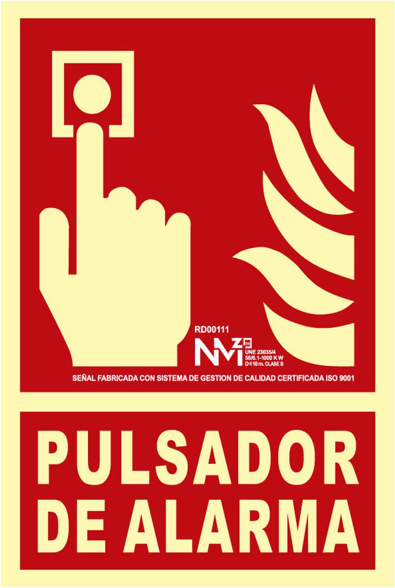 Bord Normaluz Pulsador de alarma PVC (21 x 30 cm)