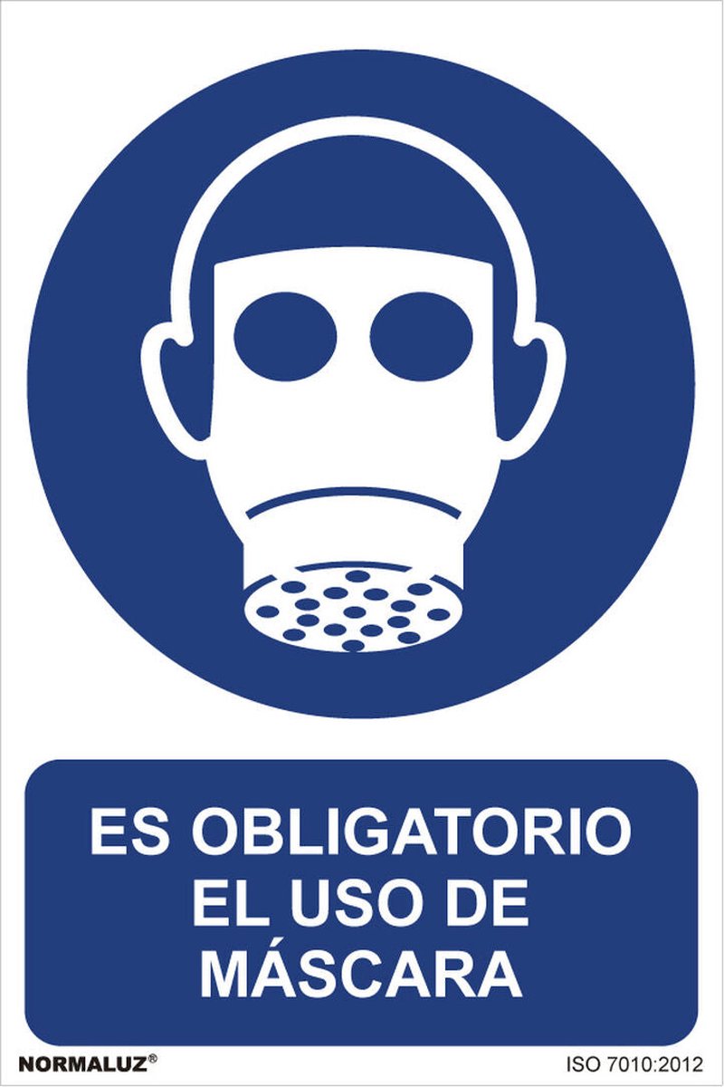 Bord Normaluz Es obligatorio el uso de máscara PVC (30 x 40 cm)