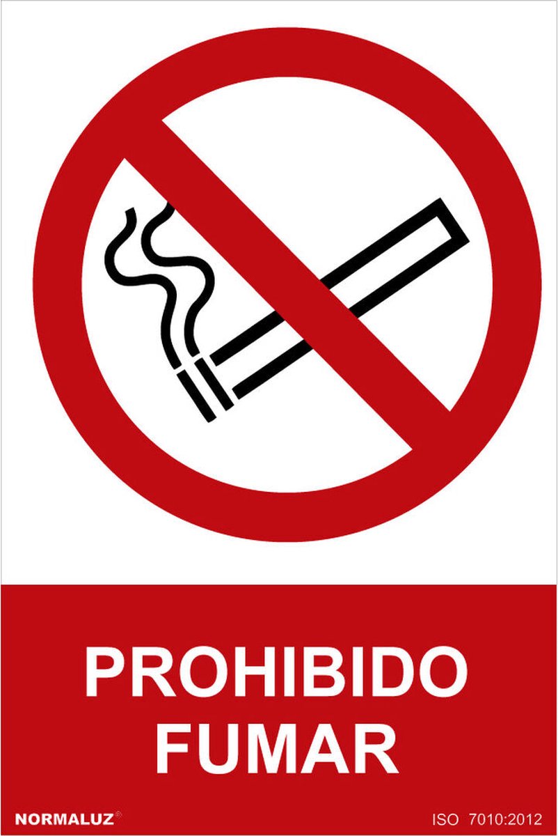 Bord Normaluz Prohibido fumar PVC (30 x 40 cm)