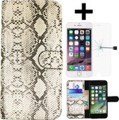 Apple iPhone 7/8/ SE 2020/SE 2022 Stylish Wallet case Goud + gratis screen protector