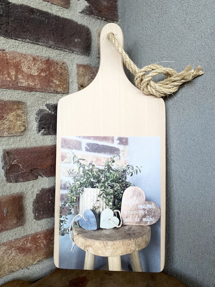 Creaties van Hier - serveerplankje - mama - 35 cm - hout