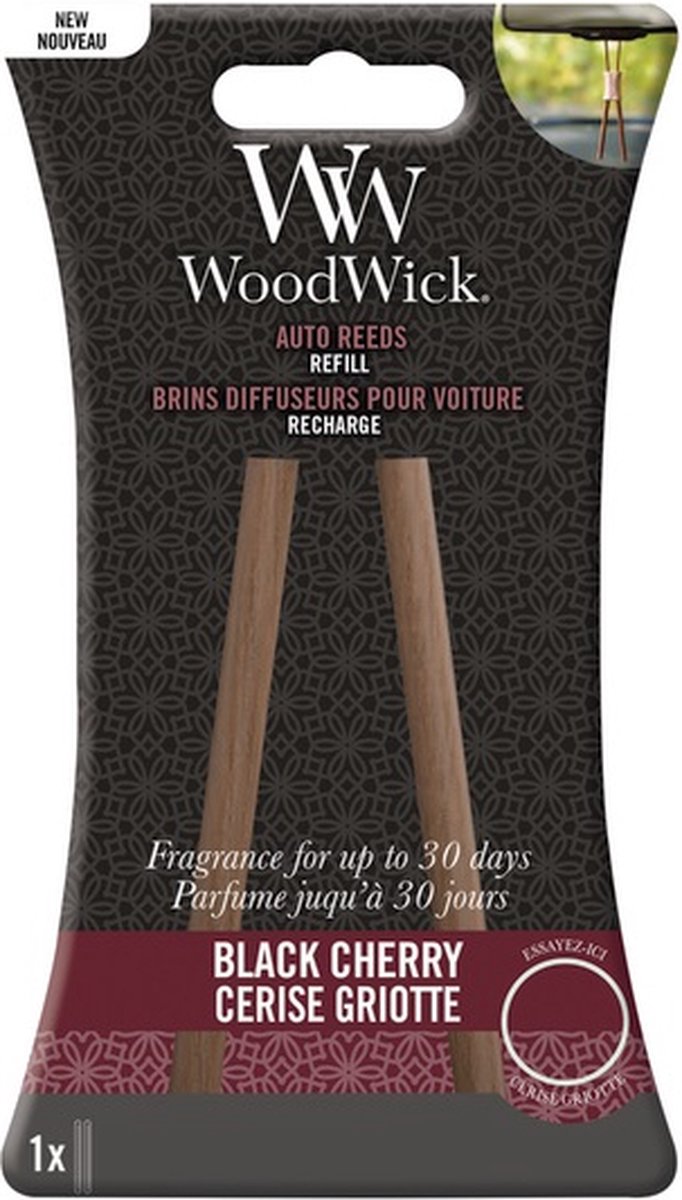 Woodwick Auto Reed Refill Black Cherry - Set van 3
