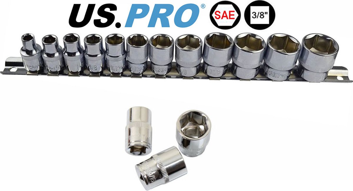 Doppenset SAE engelse maatvoering 1/4" tot 7/8" 12-delig