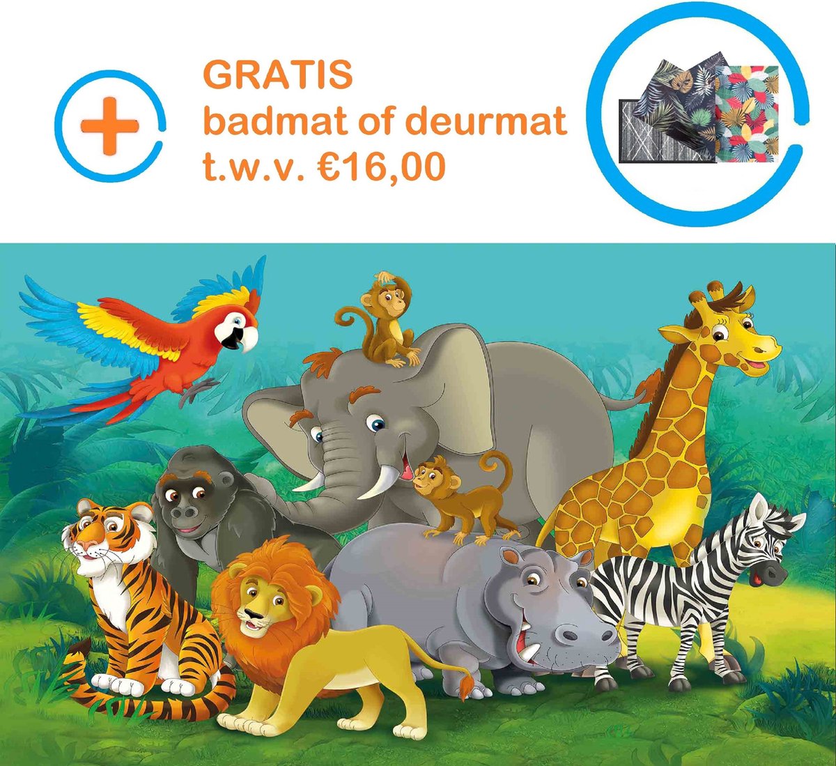 FOTAPIJT -DJ17.2.0184 - Dieren - Bedrukt tapijt - Vloerkleed - Antislip - Wasbaar - 120x180 cm - 9 mm - Polyester