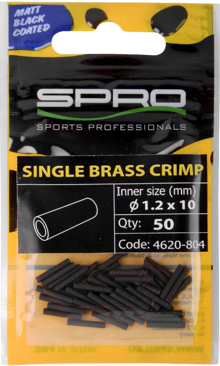 Spro Matt Black Single Brass Crimp - 1.6 mm