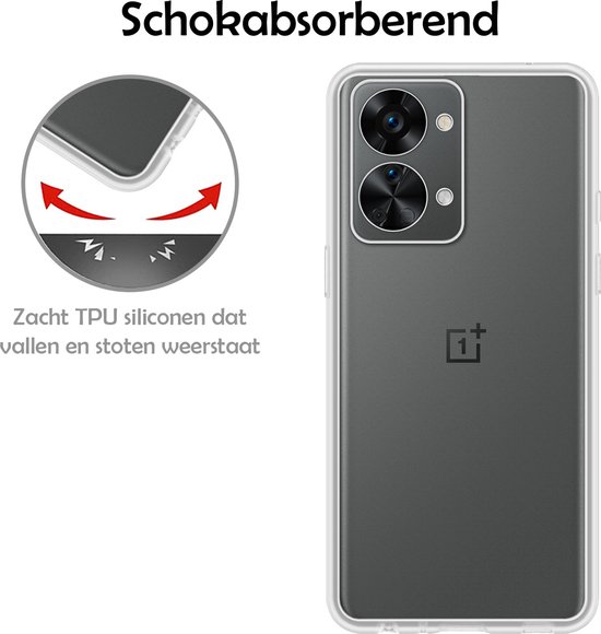 Coque OnePlus Nord 2T Coque arrière en Siliconen avec protection d'écran - Coque OnePlus Nord 2T - Transparente