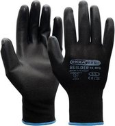 OXXA Builder 14-079 (Voorheen PU/polyester) 12 paar handschoenen Zwart XXL Oxxa - Zwart - PU/Polyester - Gebreid manchet - EN 388:2016
