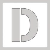 Spuitsjabloon letter D - dibond 500 x 500 mm