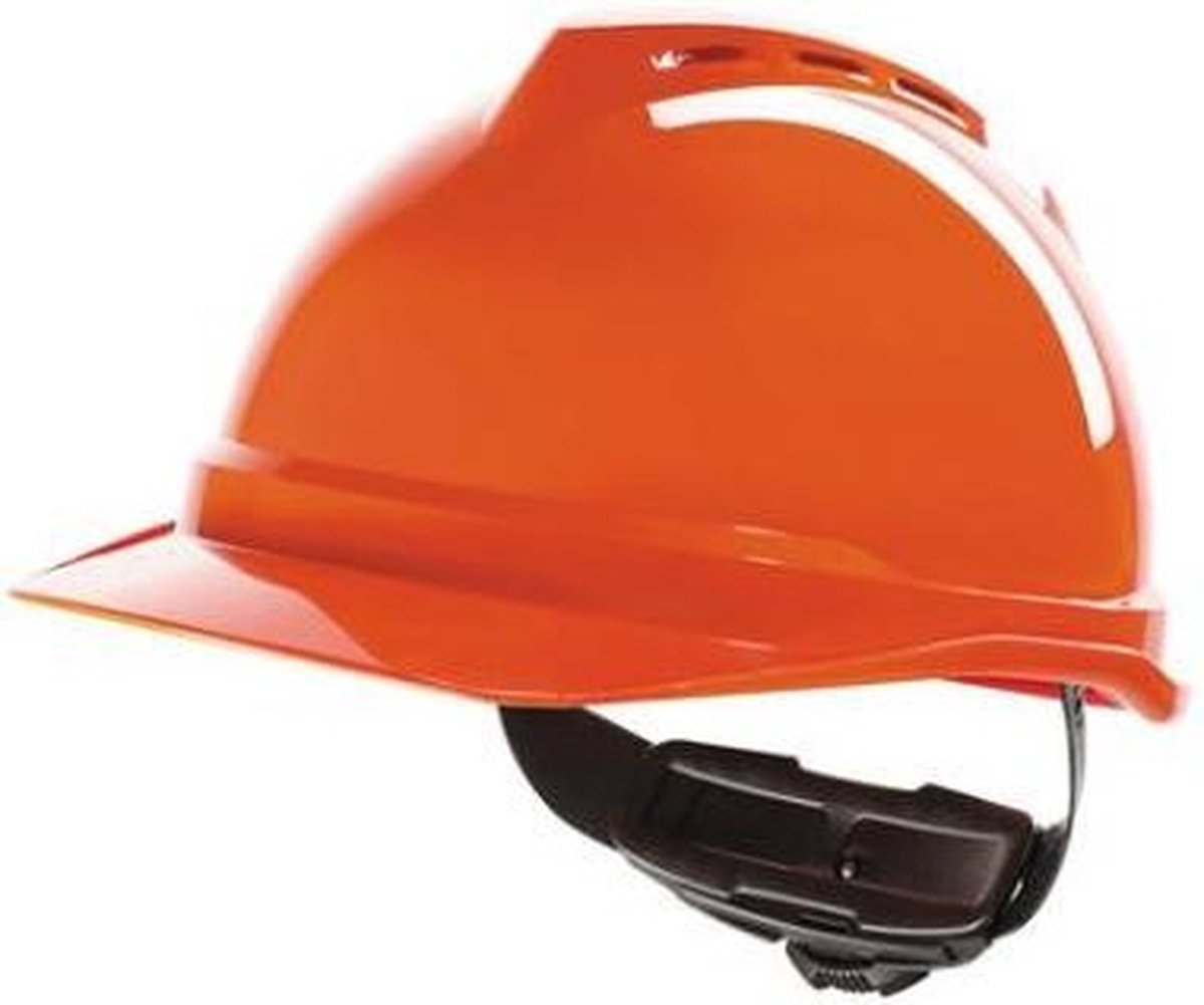 MSA V-Gard 500 veiligheidshelm - geventileerd - draaiknop Oranje