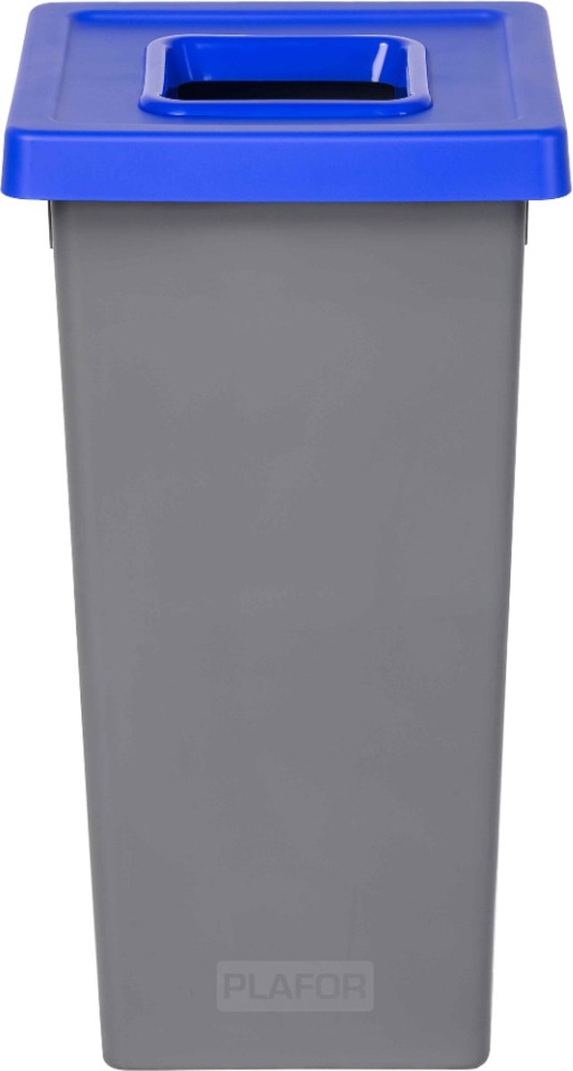 Goedkoopste Plafor Fit Bin, Prullenbak voor afvalscheiding - 75L – Grijs/Blauw - met 5 gratis stickers – recycle – afvalbak - vuilnisbak – afvalemmer – afvalscheiding – vuilnisemmer – sorteerafvalemmer – recycling – hygiënisch - kantoor - keuken