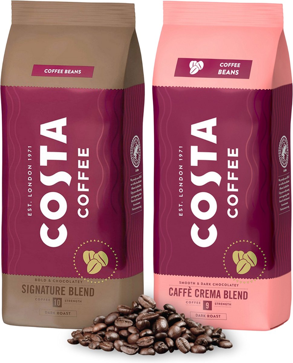 2 kg Koffiebonen COSTA Coffee - Crema Blend Dark, Signature Blend Dark