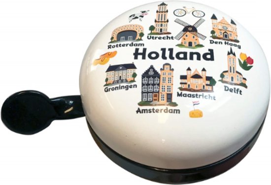 Fietsbel - 8 cm - Holland - fietsbel ding dong - fietsbel groot - Holland souvenir - Hollandse cadeautjes