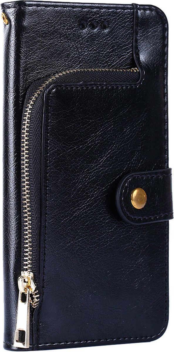 Hoesje geschikt voor Samsung Galaxy S23 - Bookcase - Koord - Pasjeshouder - Portemonnee - Rits - Kunstleer - Zwart