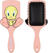Tweety Looney Tunes - Zalmkleurige haarborstel, groot, plastic, plat